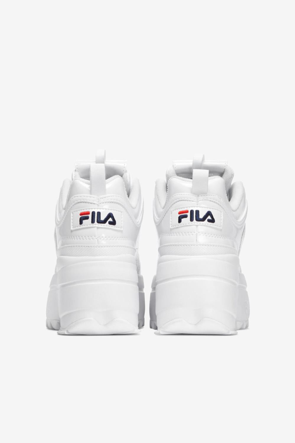 Women Sneakers &amp; Lifestyle | FILA Women's Disruptor 2 Wedge Patent 125 WHITE / FILA NAVY / FILA RED