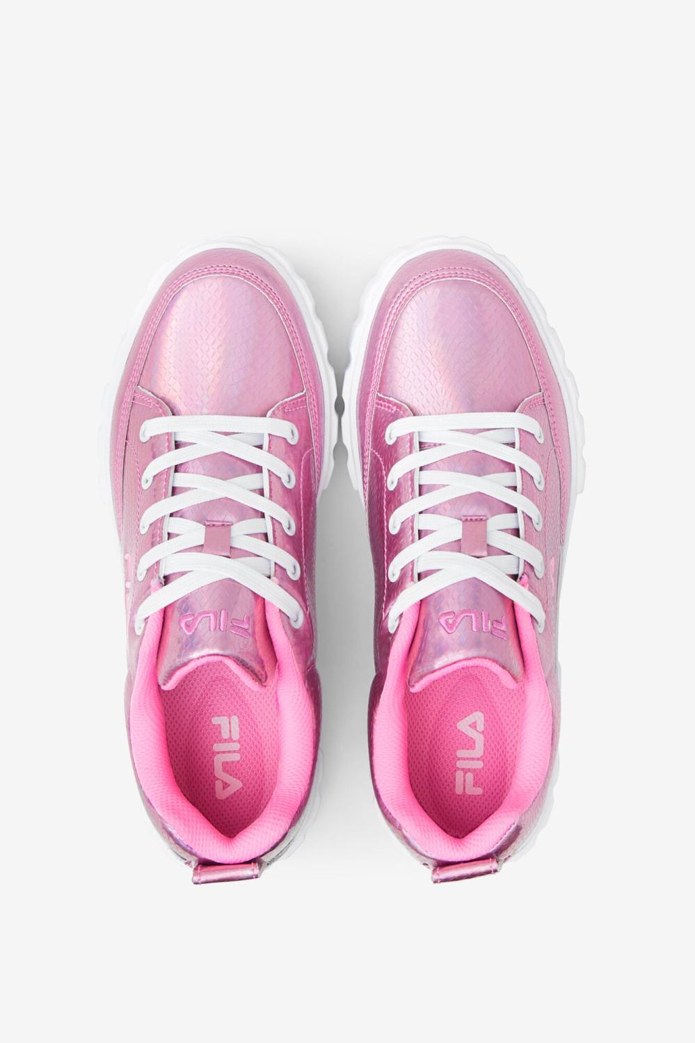 Women Sneakers &amp; Lifestyle | FILA Women's Sandblast Iridescent Snake 668 COTTON CANDY / WHITE / COTTON CANDY