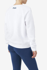 Women Sweatshirts &amp; Hoodies | FILA Araceli Crewneck 100 WHITE / MOONLIT OCEAN / RADIANT YELLOW