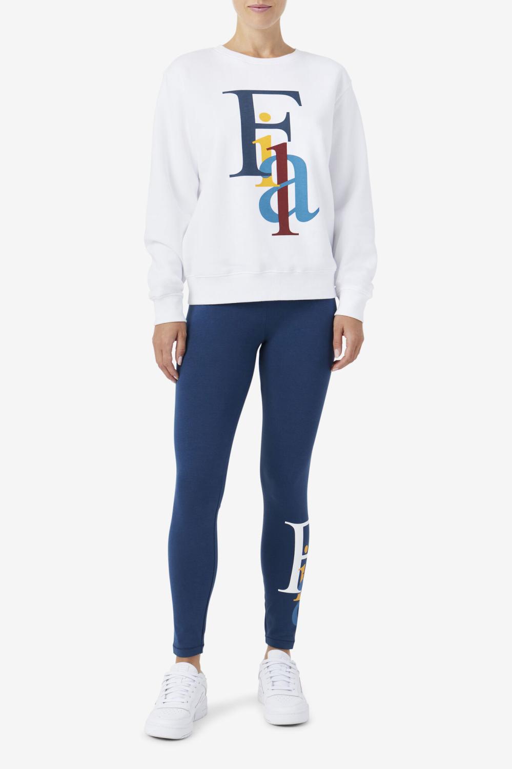 Women Sweatshirts &amp; Hoodies | FILA Araceli Crewneck 100 WHITE / MOONLIT OCEAN / RADIANT YELLOW