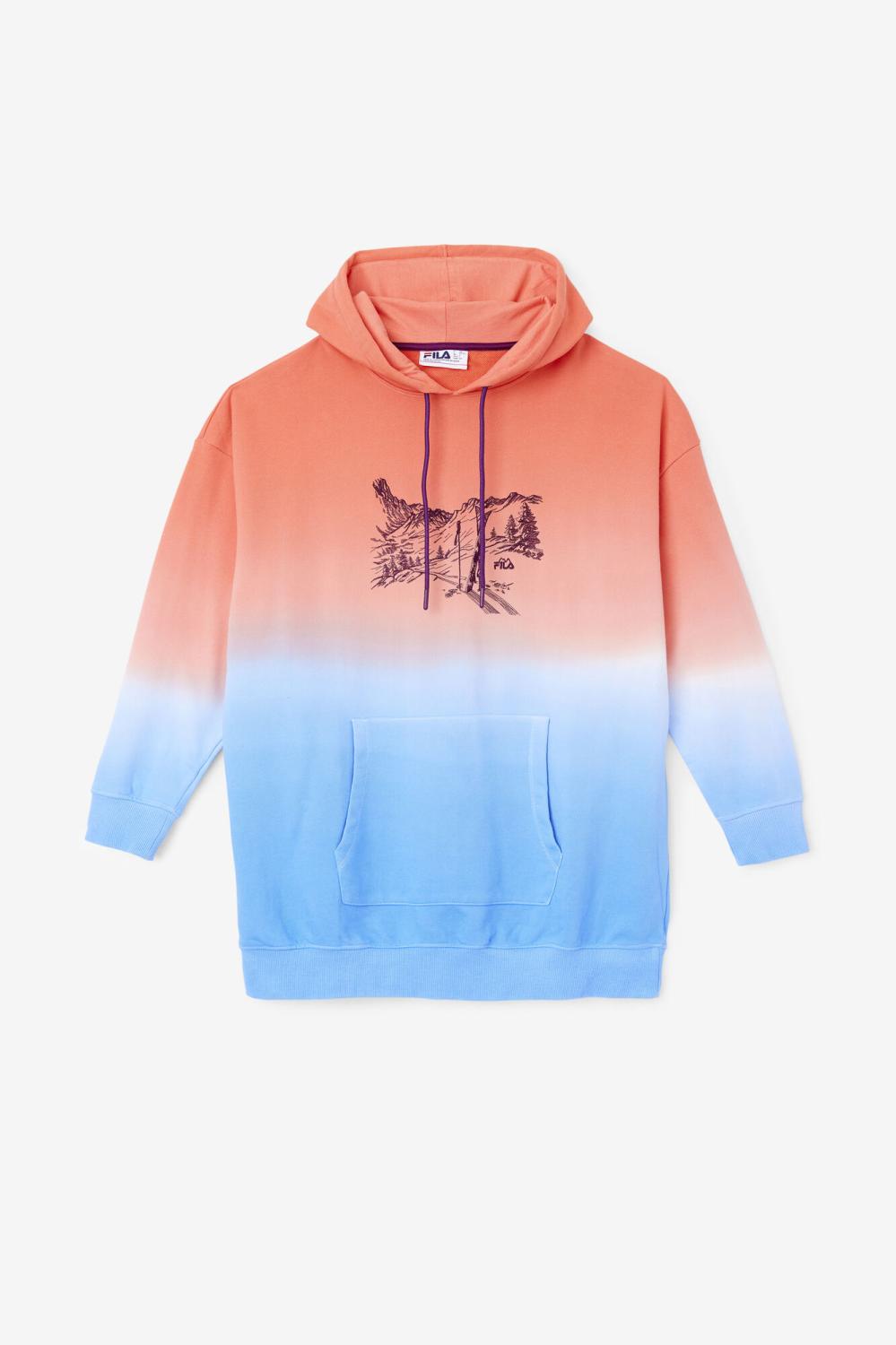 Women Sweatshirts &amp; Hoodies | FILA Destiny Oversized Hoodie 880 CADMIUM ORANGE / CHARISMA / CAYENNE