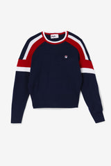 Women Sweatshirts &amp; Hoodies | FILA Frankie Knit Crew 410 FILA NAVY / FILA RED / WHITE