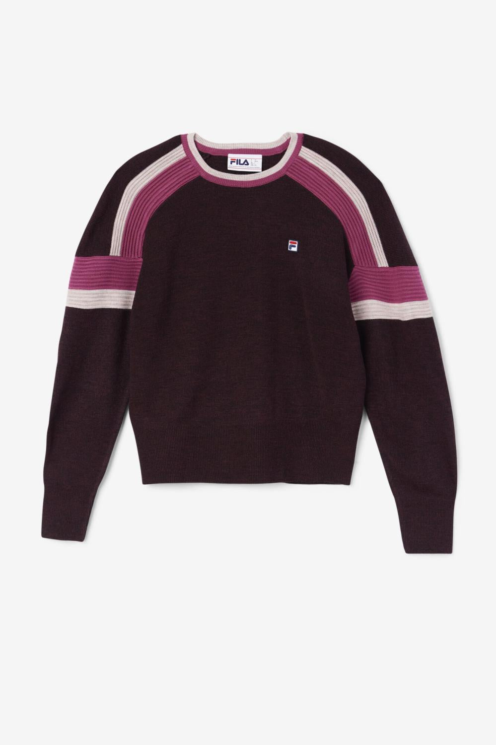 Women Sweatshirts &amp; Hoodies | FILA Frankie Knit Crew 894 GRAPE WINE / BATON ROUGE / POTPOURRI