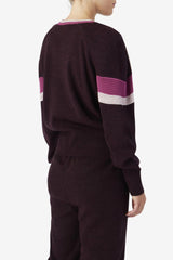 Women Sweatshirts &amp; Hoodies | FILA Frankie Knit Crew 894 GRAPE WINE / BATON ROUGE / POTPOURRI