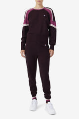 Women Sweatshirts &amp; Hoodies | FILA Frankie Knit Crew 894 GRAPE WINE / BATON ROUGE / POTPOURRI