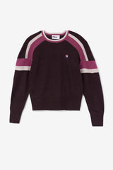 Women Sweatshirts &amp; Hoodies | FILA Frankie Knit Crew 894 GRAPE WINE / BATON ROUGE / POTPOURRI