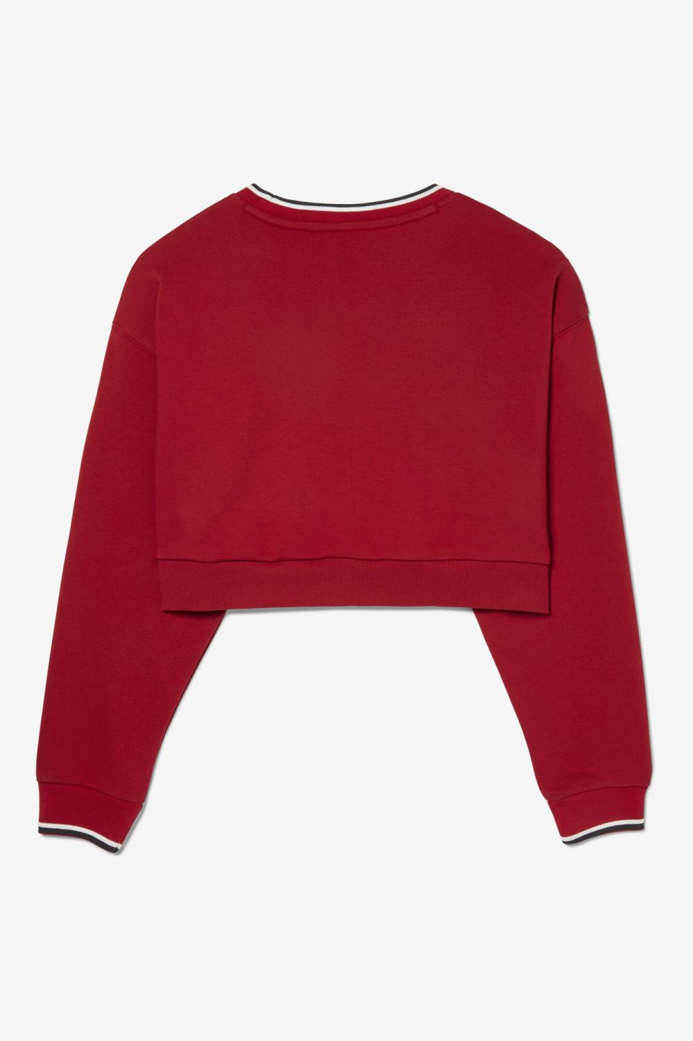 Women Sweatshirts &amp; Hoodies | FILA Heritage Crop Pullover 600 RED