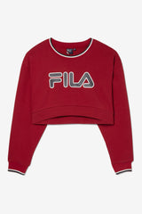 Women Sweatshirts &amp; Hoodies | FILA Heritage Crop Pullover 600 RED