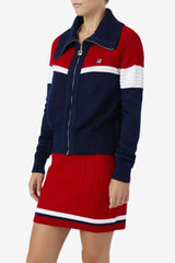 Women Sweatshirts &amp; Hoodies | FILA Jill Cardigan 410 FILA NAVY / FILA RED / WHITE