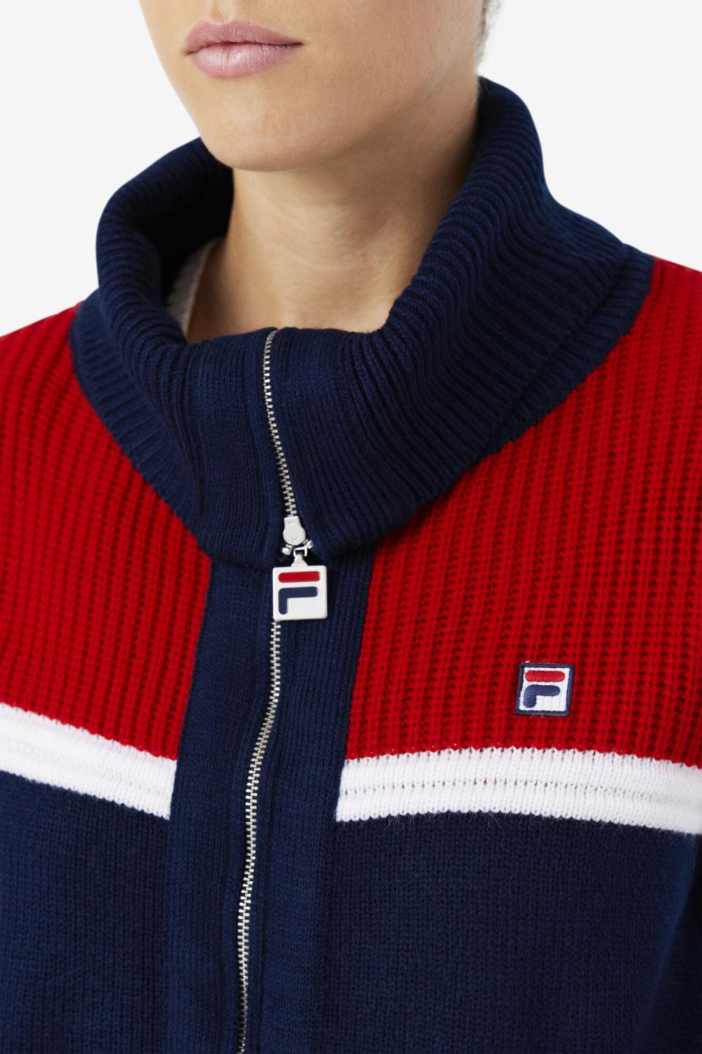 Women Sweatshirts &amp; Hoodies | FILA Jill Cardigan 410 FILA NAVY / FILA RED / WHITE