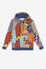 Women Sweatshirts &amp; Hoodies | FILA Laylani Hoodie 933 MOONLIT OCEAN / RADIANT YELLOW / WHITE PRINT