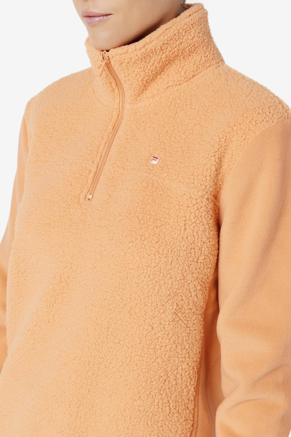 Women Sweatshirts &amp; Hoodies | FILA Meadow Quarter Zip Pullover 880 CADMIUM ORANGE / CAYENNE