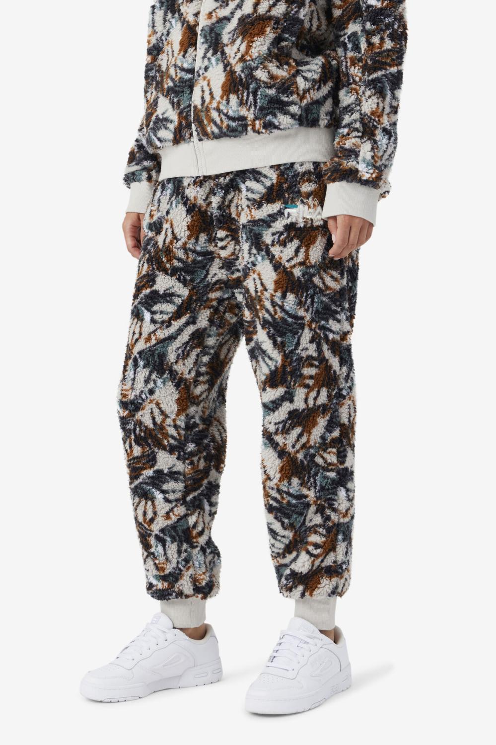 Women Sweatsuits &amp; Tracksuits | FILA Drewe Sherpa Jogger 172 EGRET / STORMY WEATHER / EGRET / DEEP LAKE