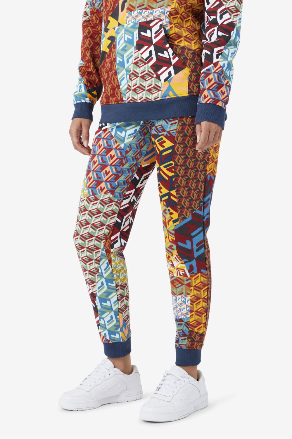 Women Sweatsuits &amp; Tracksuits | FILA Magdalena Jogger 933 MOONLIT OCEAN / RADIANT YELLOW / WHITE PRINT