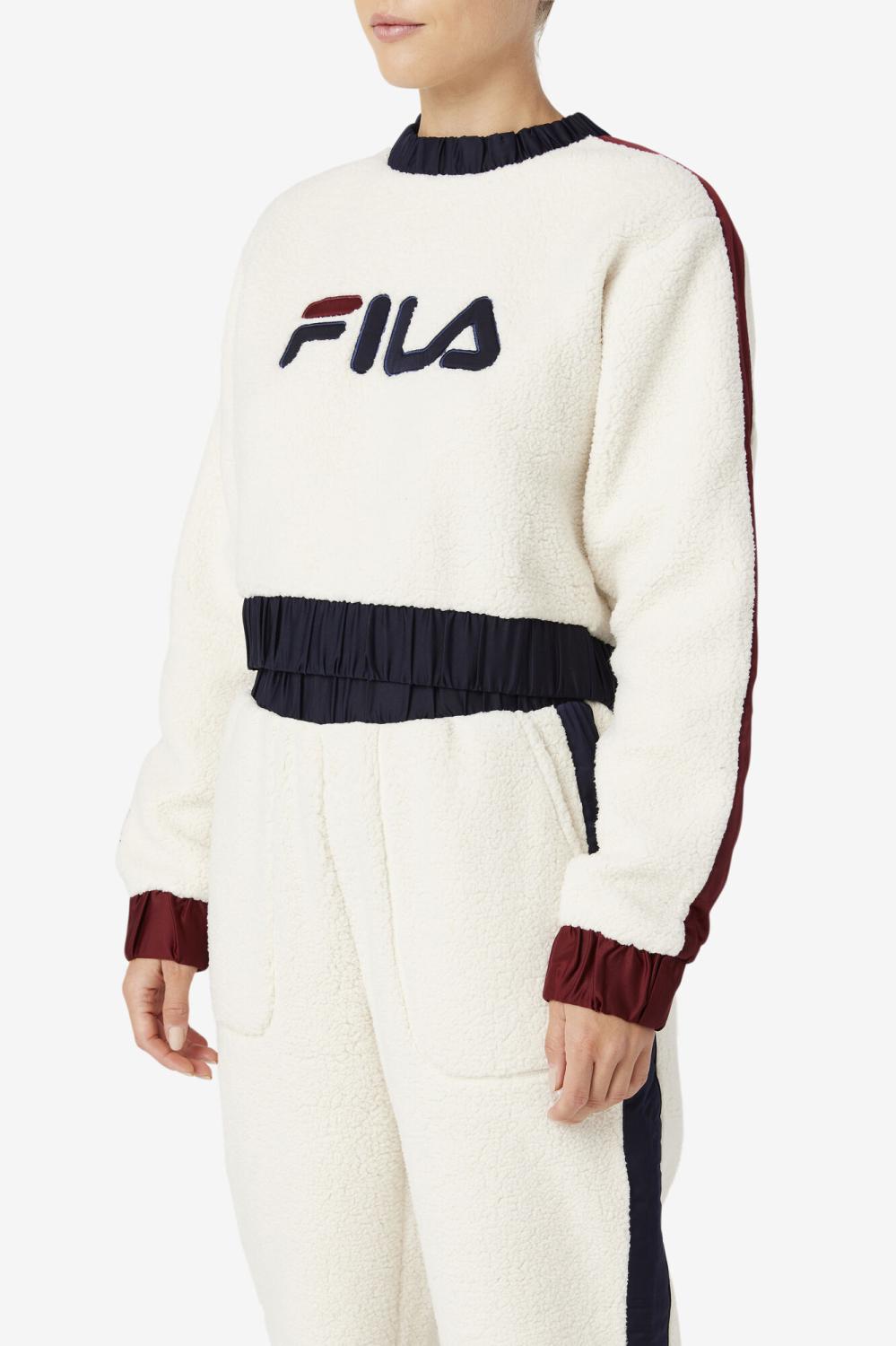Women Sweatsuits &amp; Tracksuits | FILA Tabitha Crewneck 300 TOFU / PEACOAT / TAWNY PORT