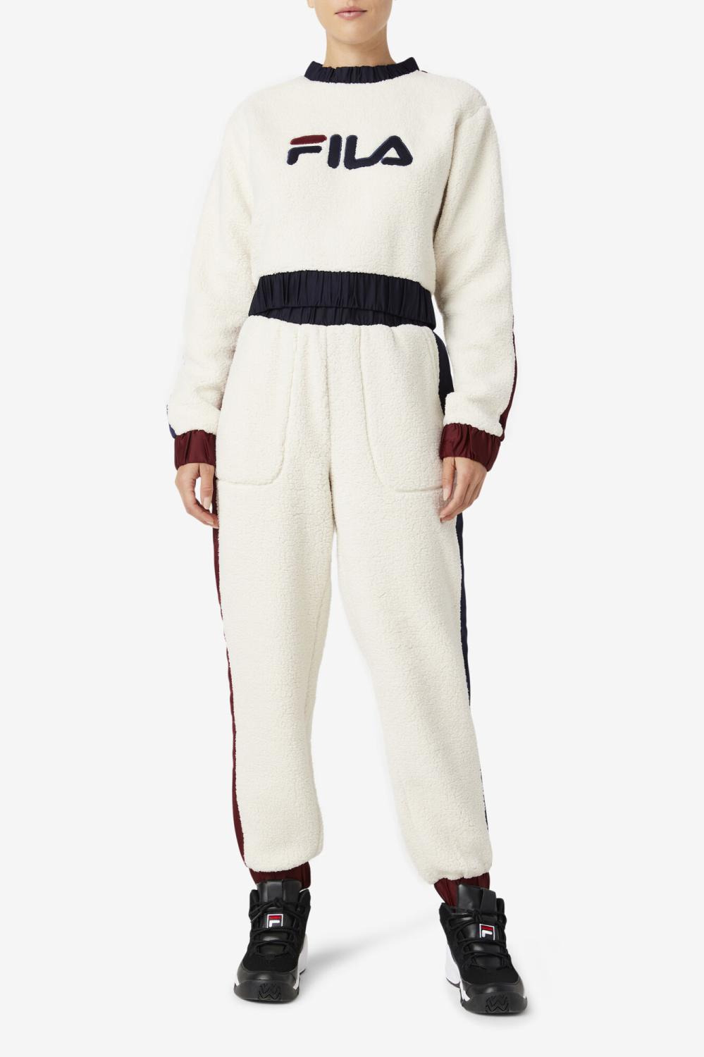 Women Sweatsuits &amp; Tracksuits | FILA Tabitha Crewneck 300 TOFU / PEACOAT / TAWNY PORT
