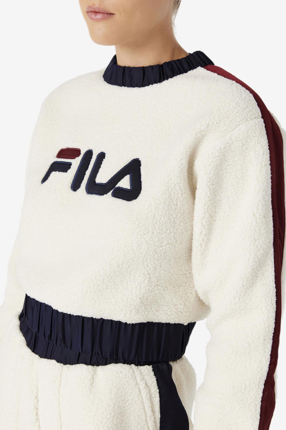Women Sweatsuits &amp; Tracksuits | FILA Tabitha Crewneck 300 TOFU / PEACOAT / TAWNY PORT
