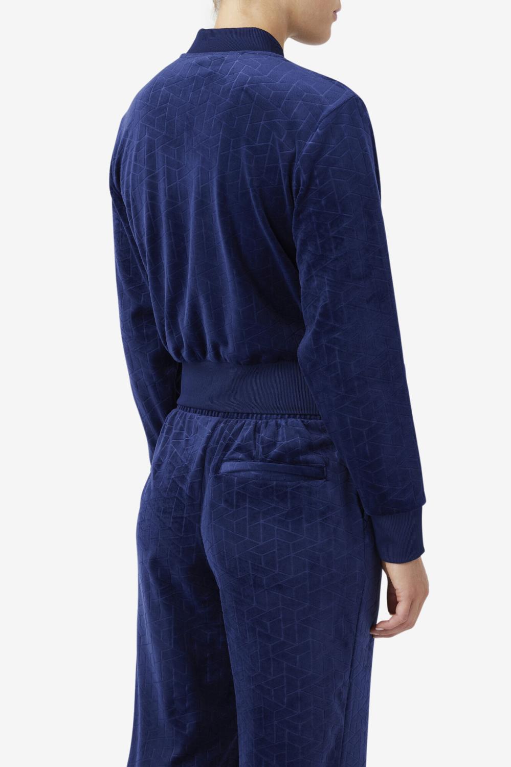 Women Sweatsuits &amp; Tracksuits | FILA Zenaida Velour Track Jacket 410 FILA NAVY