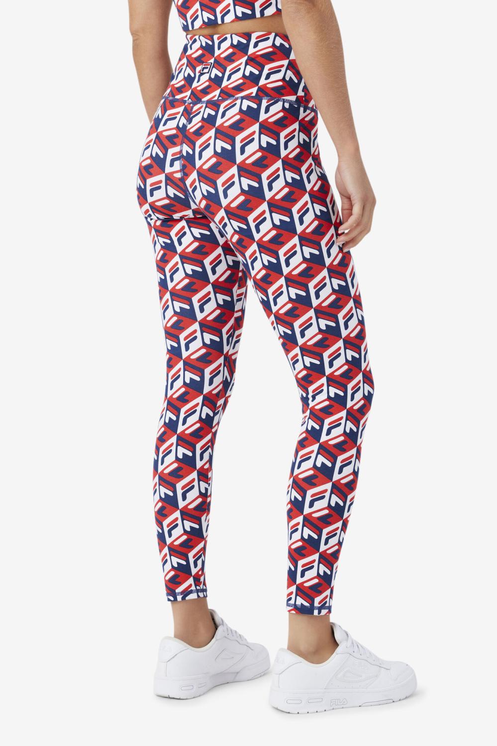 Women Tights &amp; Leggings | FILA Karteras 7/8 Tight 622 FILA RED / FILA NAVY / WHITE