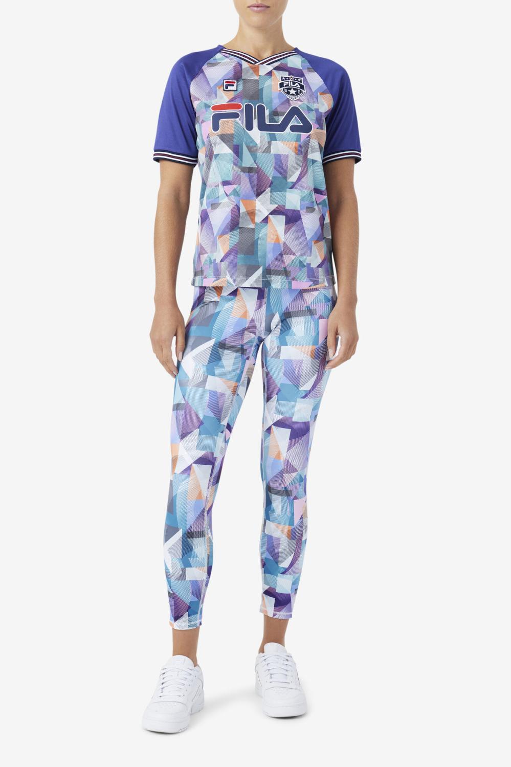 Women Tights &amp; Leggings | FILA Keyla 7/8 Tight 437 GEOPRINT / ORIENT BLUE