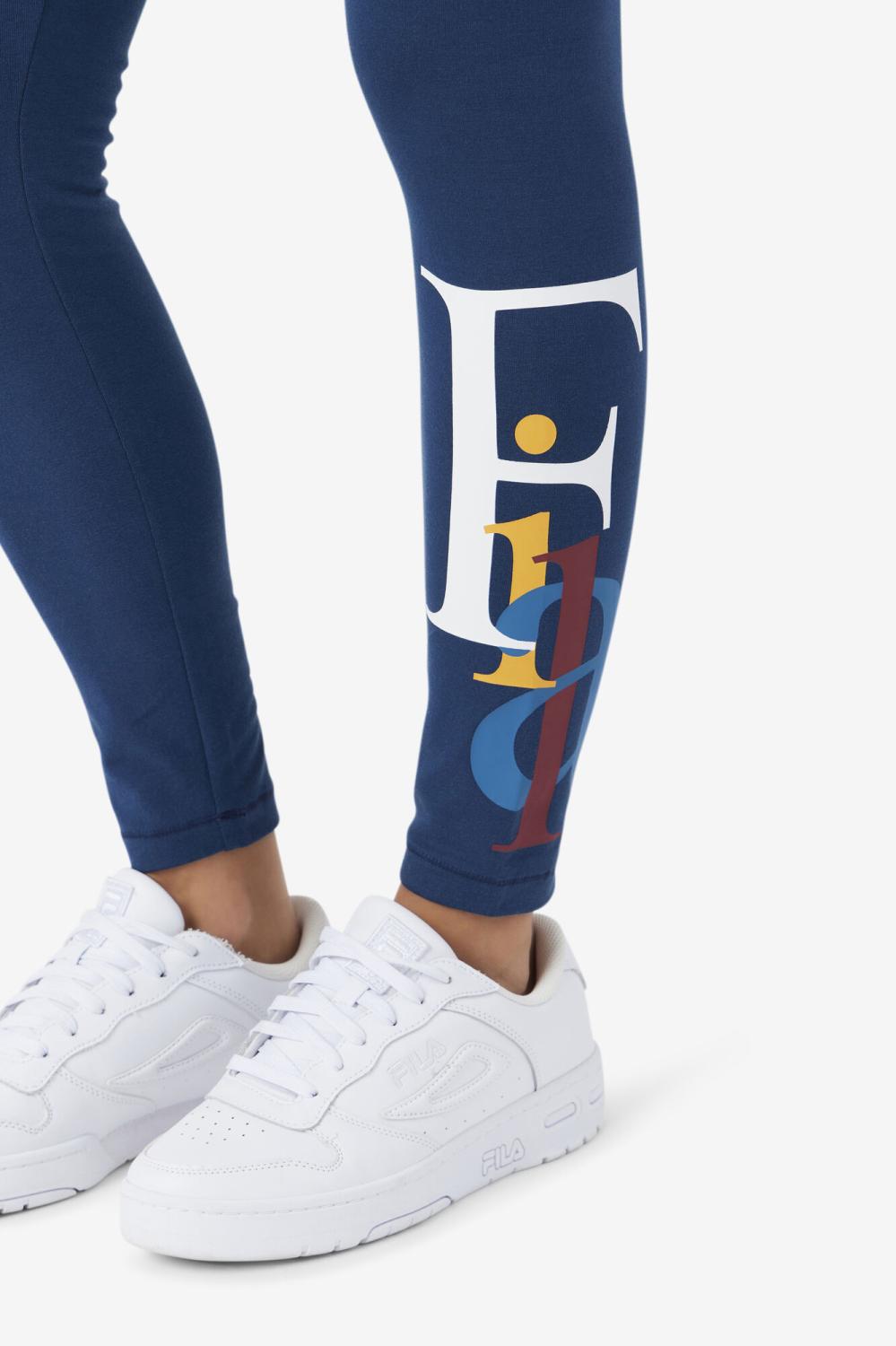 Women Tights &amp; Leggings | FILA Luelle Tight 933 MOONLIT OCEAN / WHITE