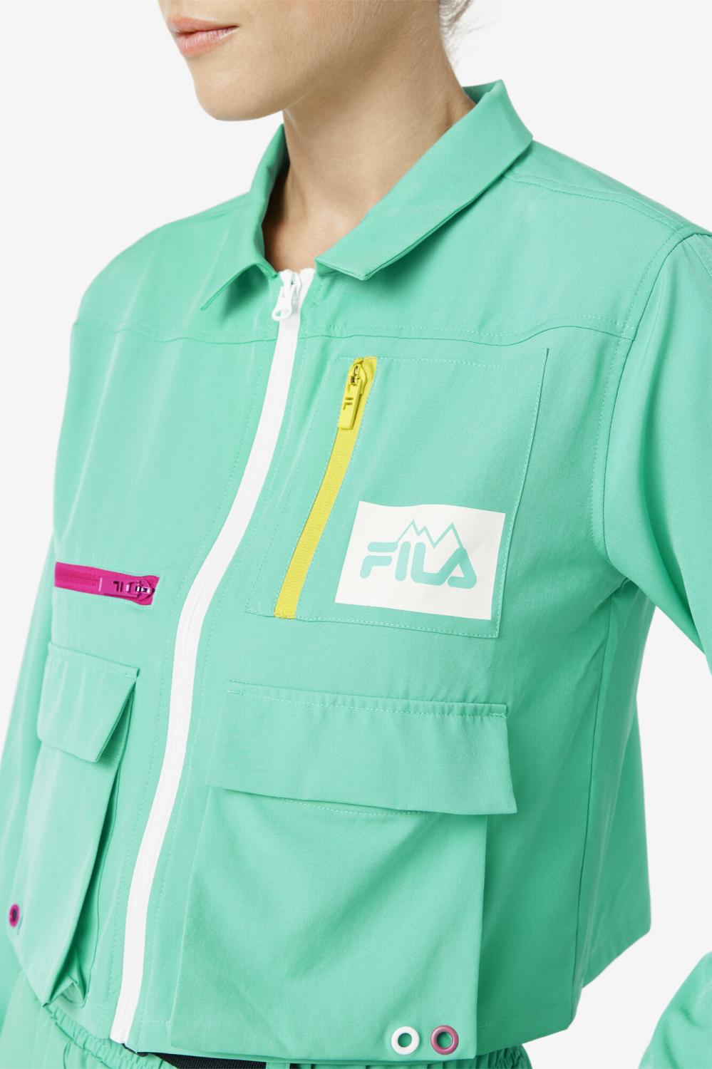 Women Tops &amp; T-Shirts | FILA Alina Zip Shirt 993 MARINE GREEN