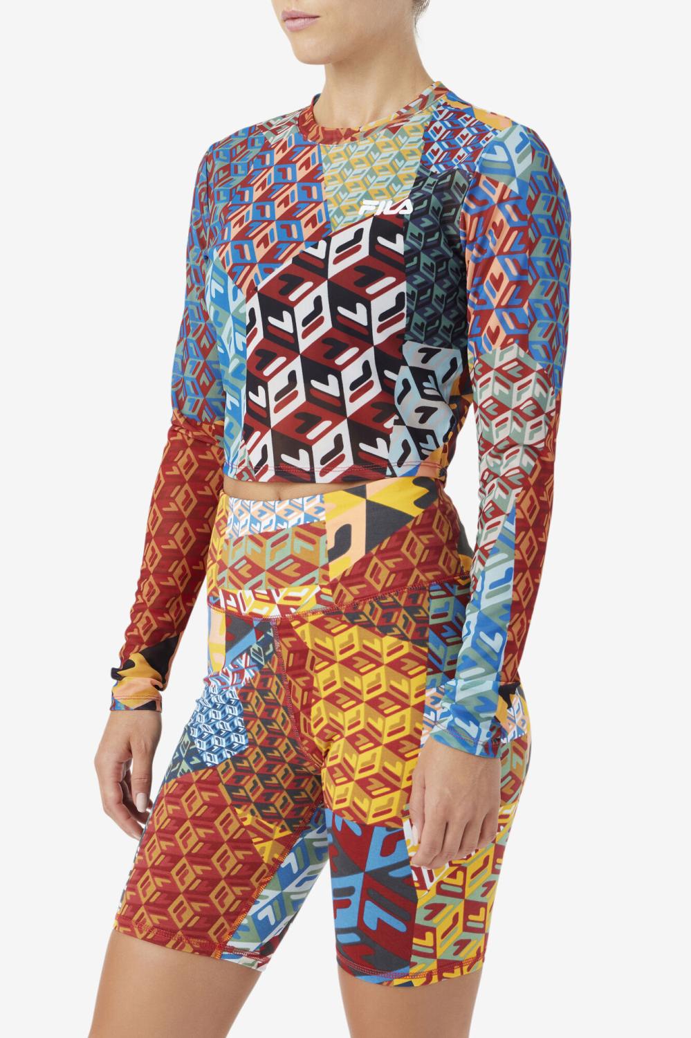 Women Tops &amp; T-Shirts | FILA Birdy Long Sleeve Top 933 MOONLIT OCEAN / RADIANT YELLOW / WHTE