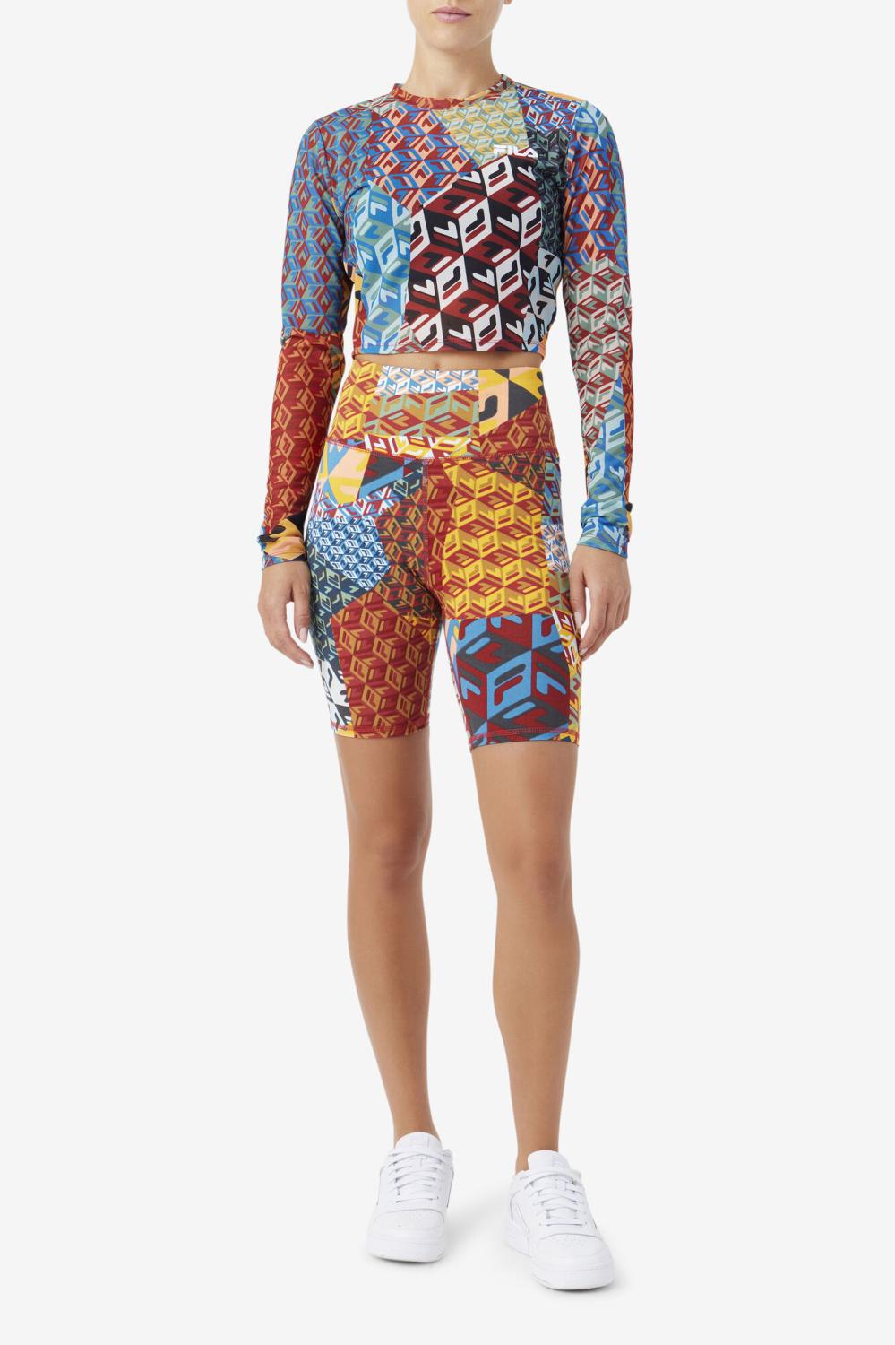 Women Tops &amp; T-Shirts | FILA Birdy Long Sleeve Top 933 MOONLIT OCEAN / RADIANT YELLOW / WHTE