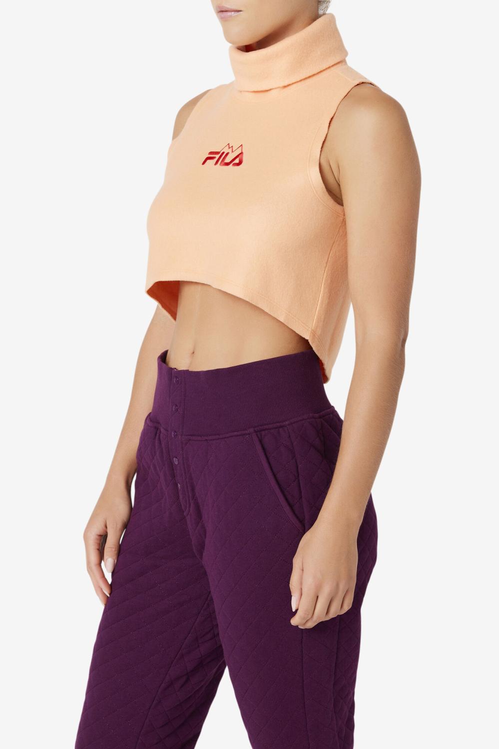 Women Tops &amp; T-Shirts | FILA Eliana Cropped Neck Warmer 880 CADMIUM ORANGE / CAYENNE