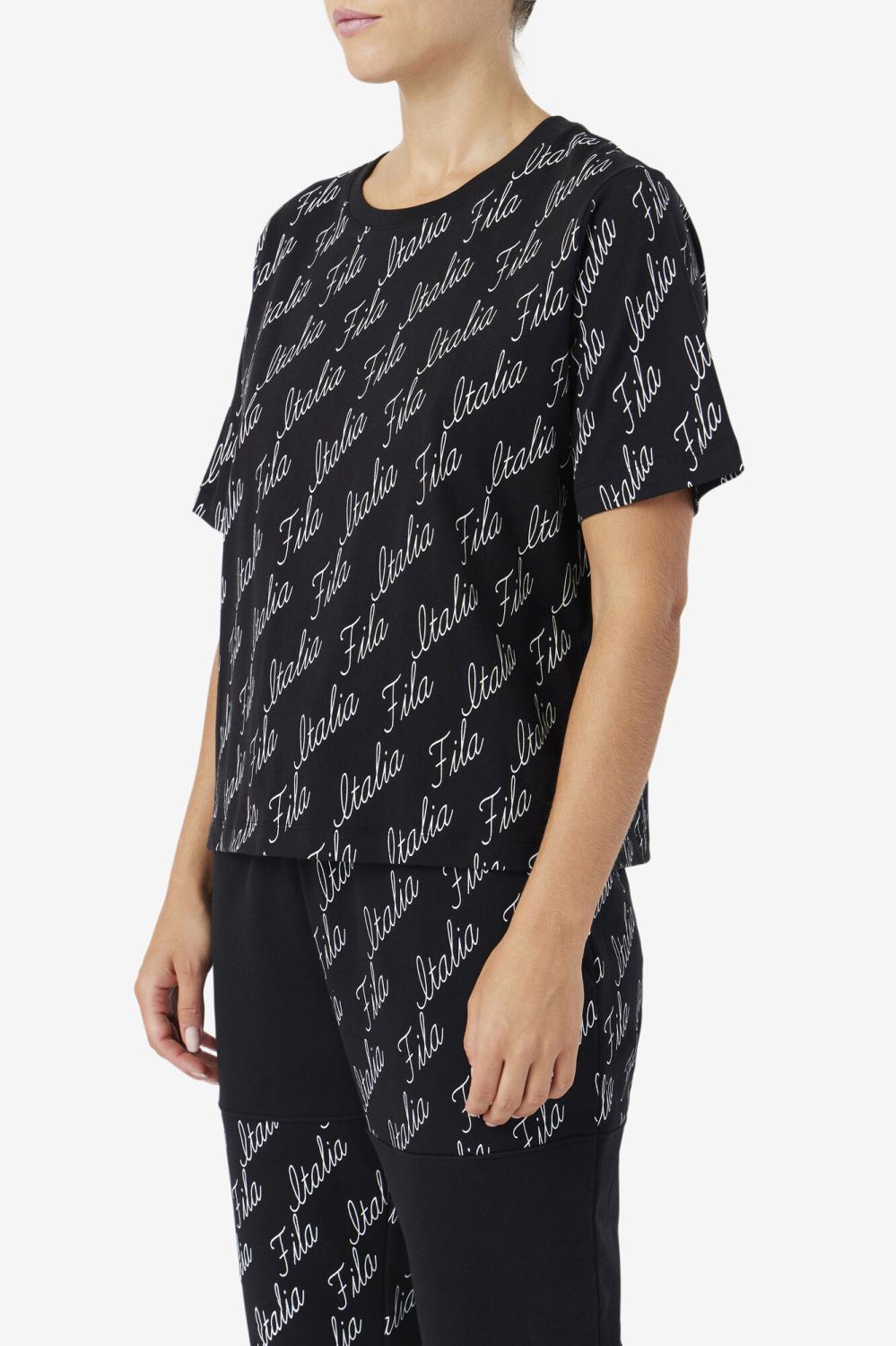 Women Tops &amp; T-Shirts | FILA Elizabeth Tee 001 BLACK / GARDENIA