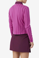Women Tops &amp; T-Shirts | FILA Jada Long Sleeve Polo 561 BATON ROUGE / POTPOURRI / GRAPE WINE