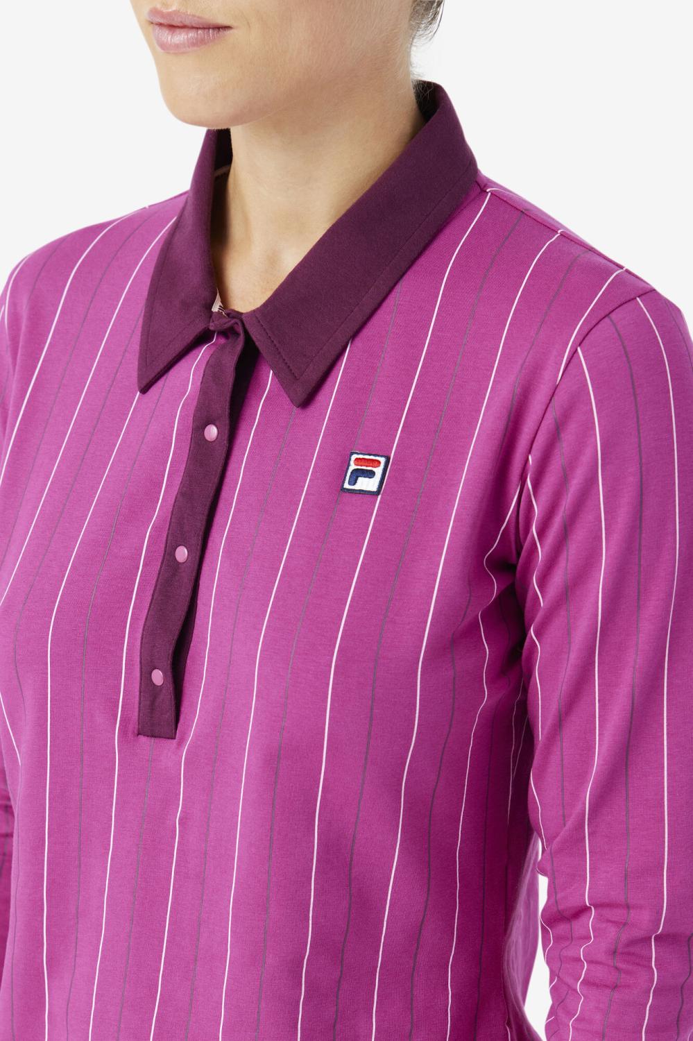 Women Tops &amp; T-Shirts | FILA Jada Long Sleeve Polo 561 BATON ROUGE / POTPOURRI / GRAPE WINE