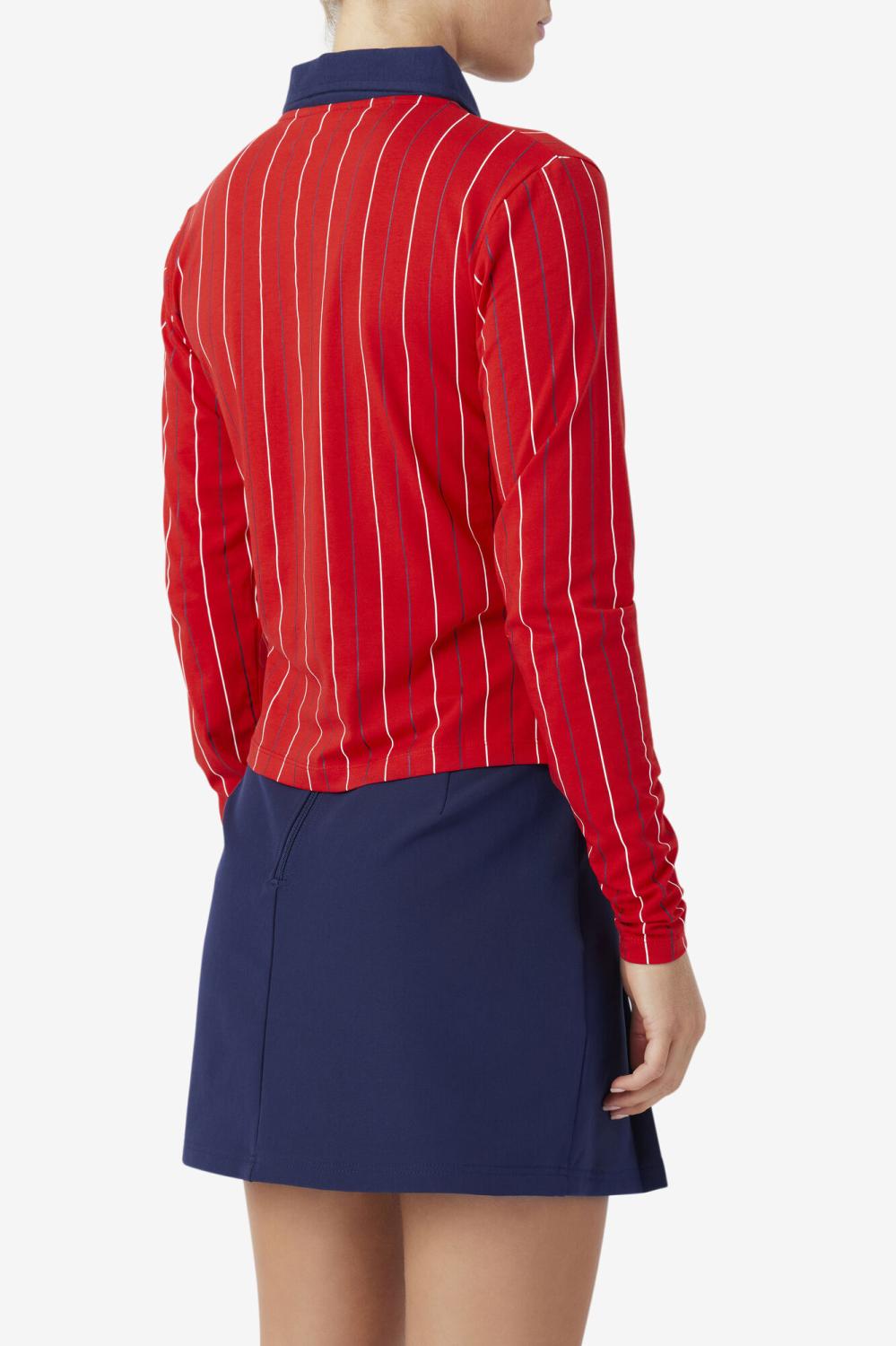 Women Tops &amp; T-Shirts | FILA Jada Long Sleeve Polo 640 FILA RED