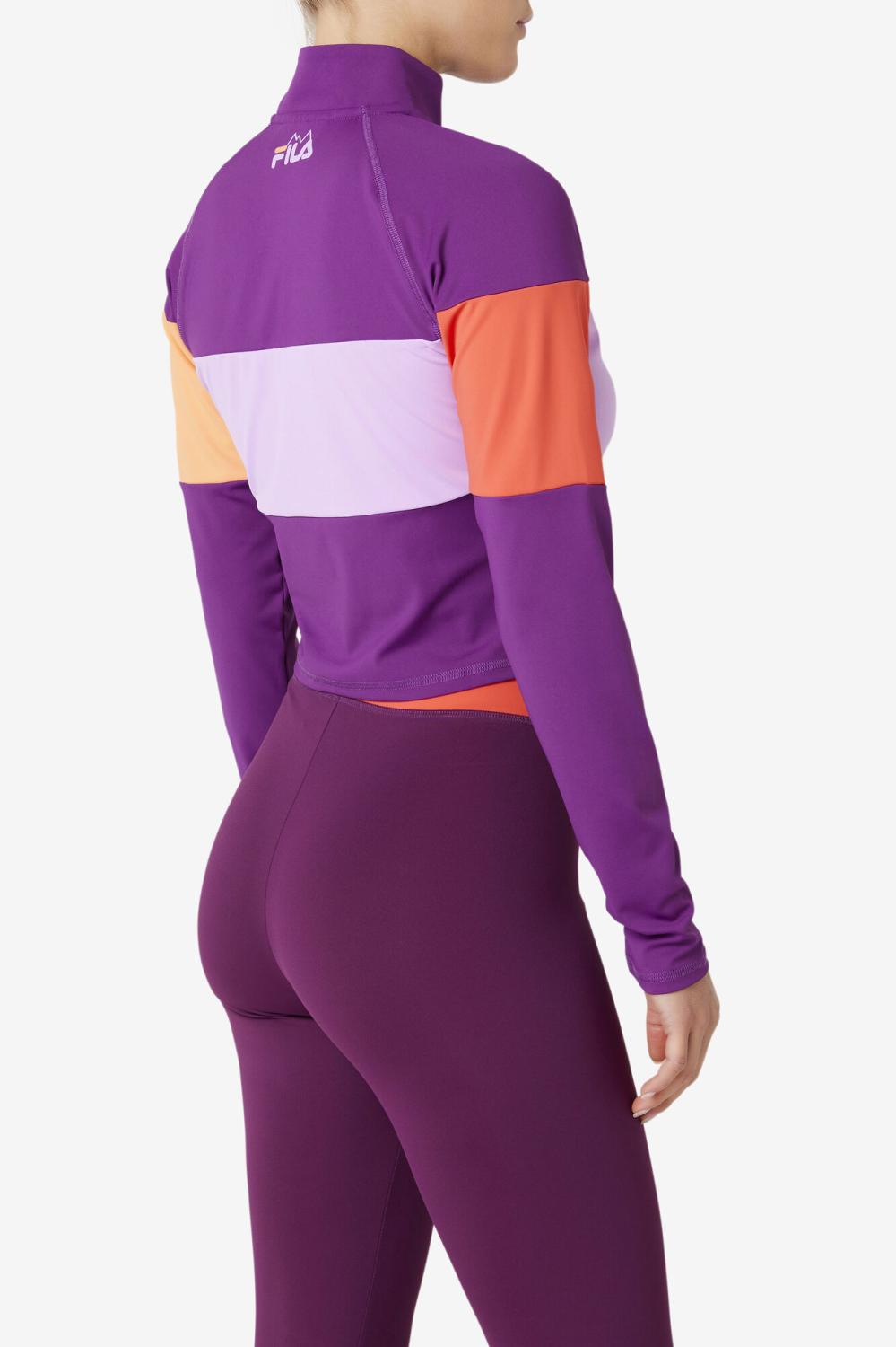 Women Tops &amp; T-Shirts | FILA Jaida Based Layer Half Zip 507 CHARISMA / CROCUS PETAL / CAYENNE