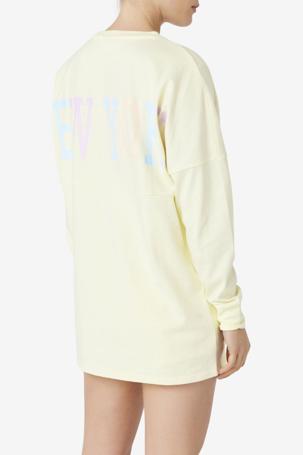 Women Tops &amp; T-Shirts | FILA Janet Oversized Long Sleeve Tee 742 TENDER YELLOW