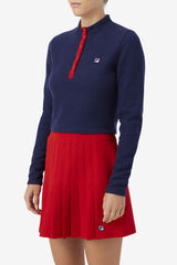 Women Tops &amp; T-Shirts | FILA Josie Half Zip Top 410 FILA NAVY