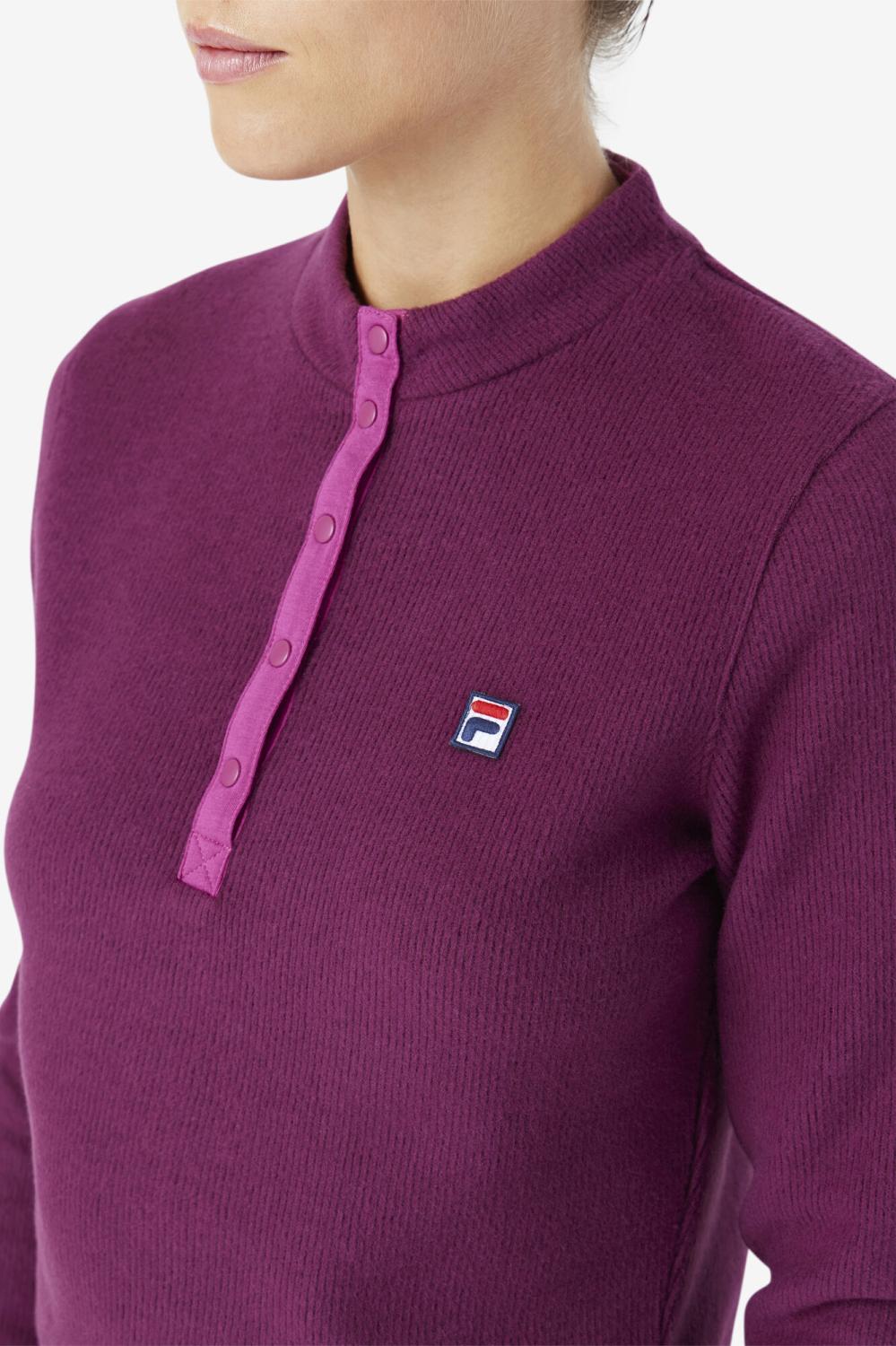 Women Tops &amp; T-Shirts | FILA Josie Half Zip Top 894 GRAPE WINE / BATON ROUGE