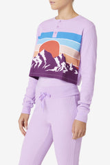 Women Tops &amp; T-Shirts | FILA Liza Thermal Henley CROC/PBEET