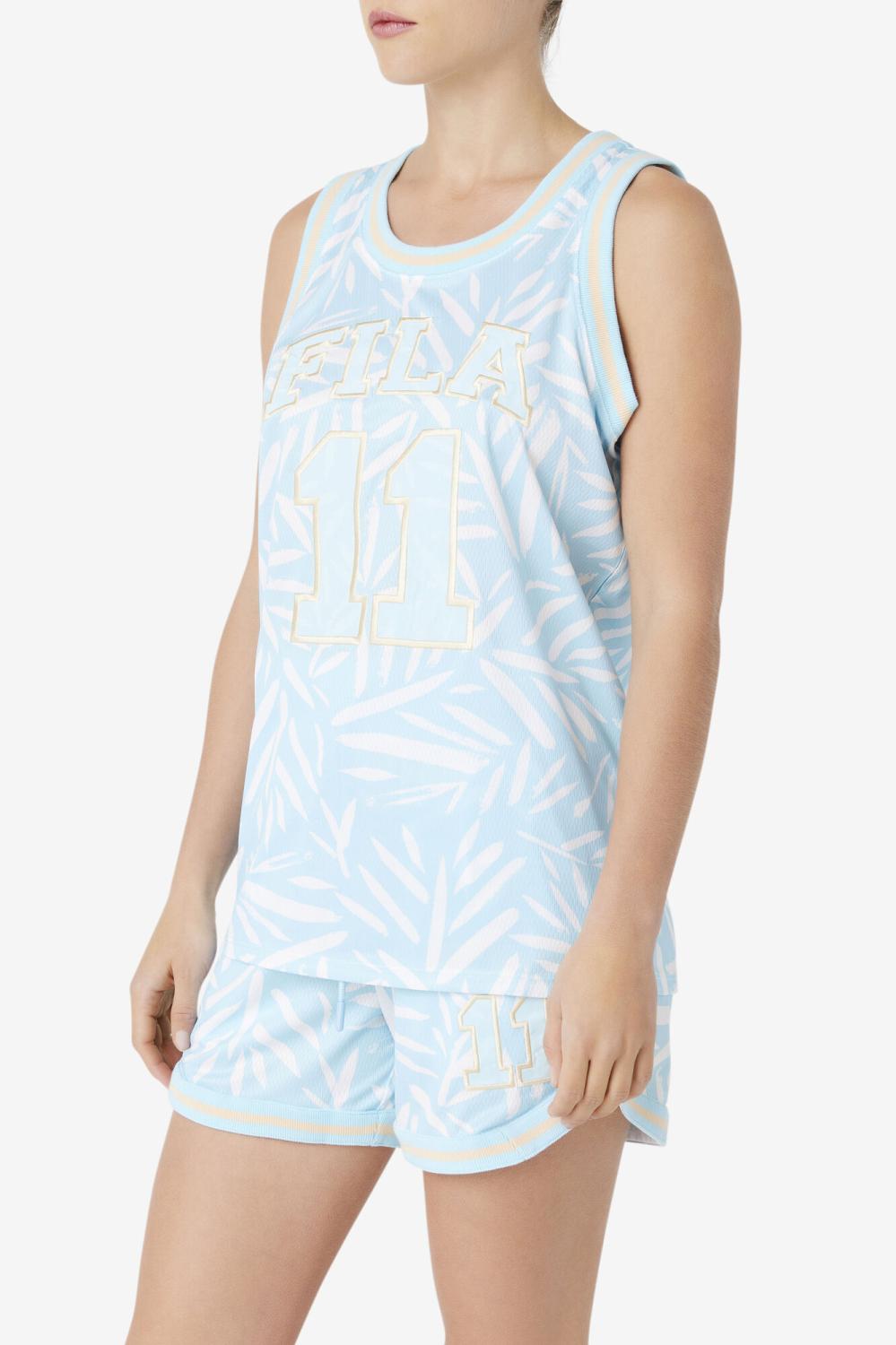 Women Tops &amp; T-Shirts | FILA Quincy Basketball Jersey 443 CRYSTAL BLUE / WHITE PRINT