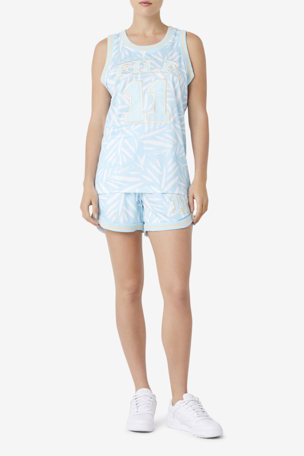 Women Tops &amp; T-Shirts | FILA Quincy Basketball Jersey 443 CRYSTAL BLUE / WHITE PRINT