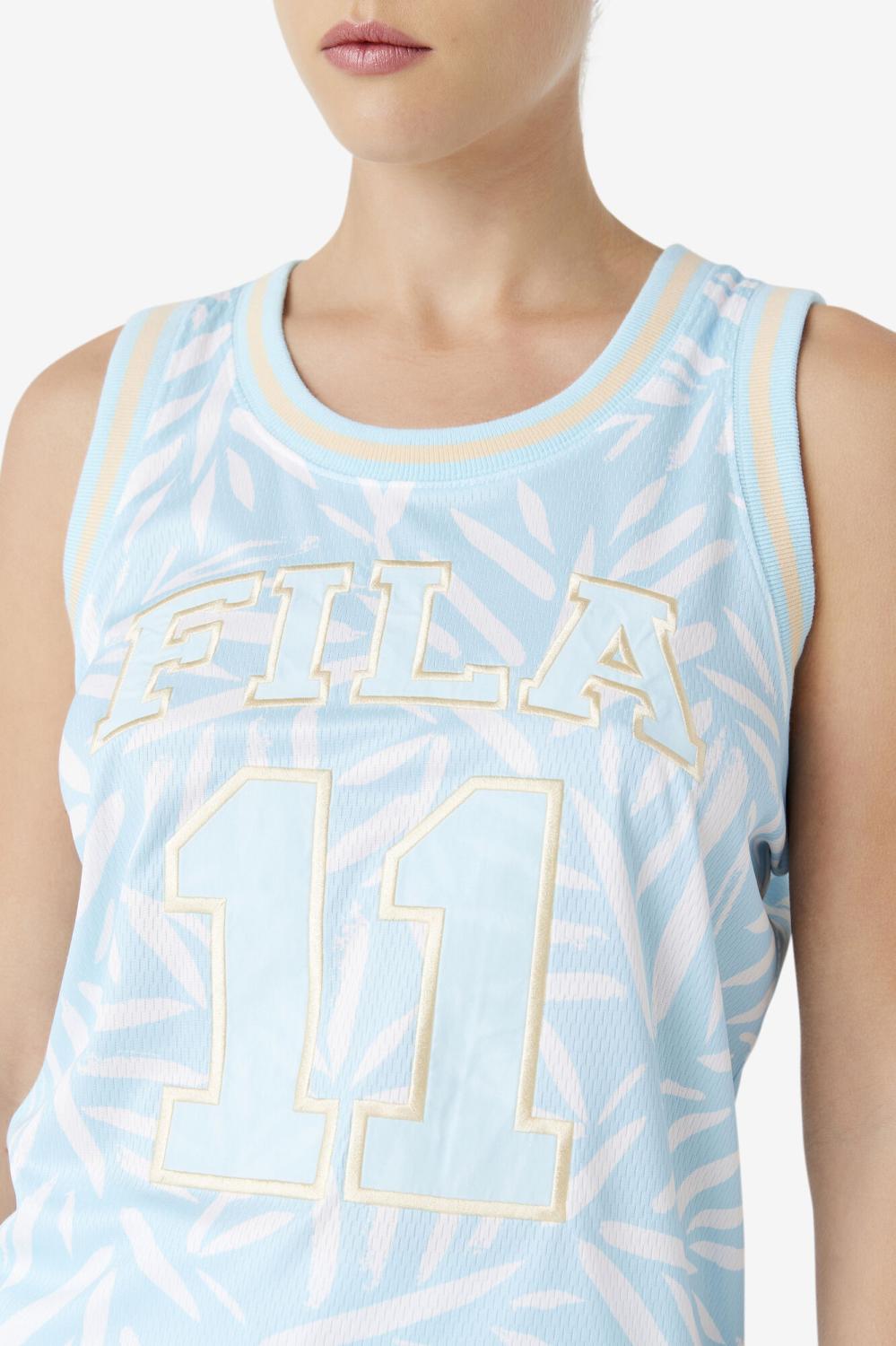 Women Tops &amp; T-Shirts | FILA Quincy Basketball Jersey 443 CRYSTAL BLUE / WHITE PRINT