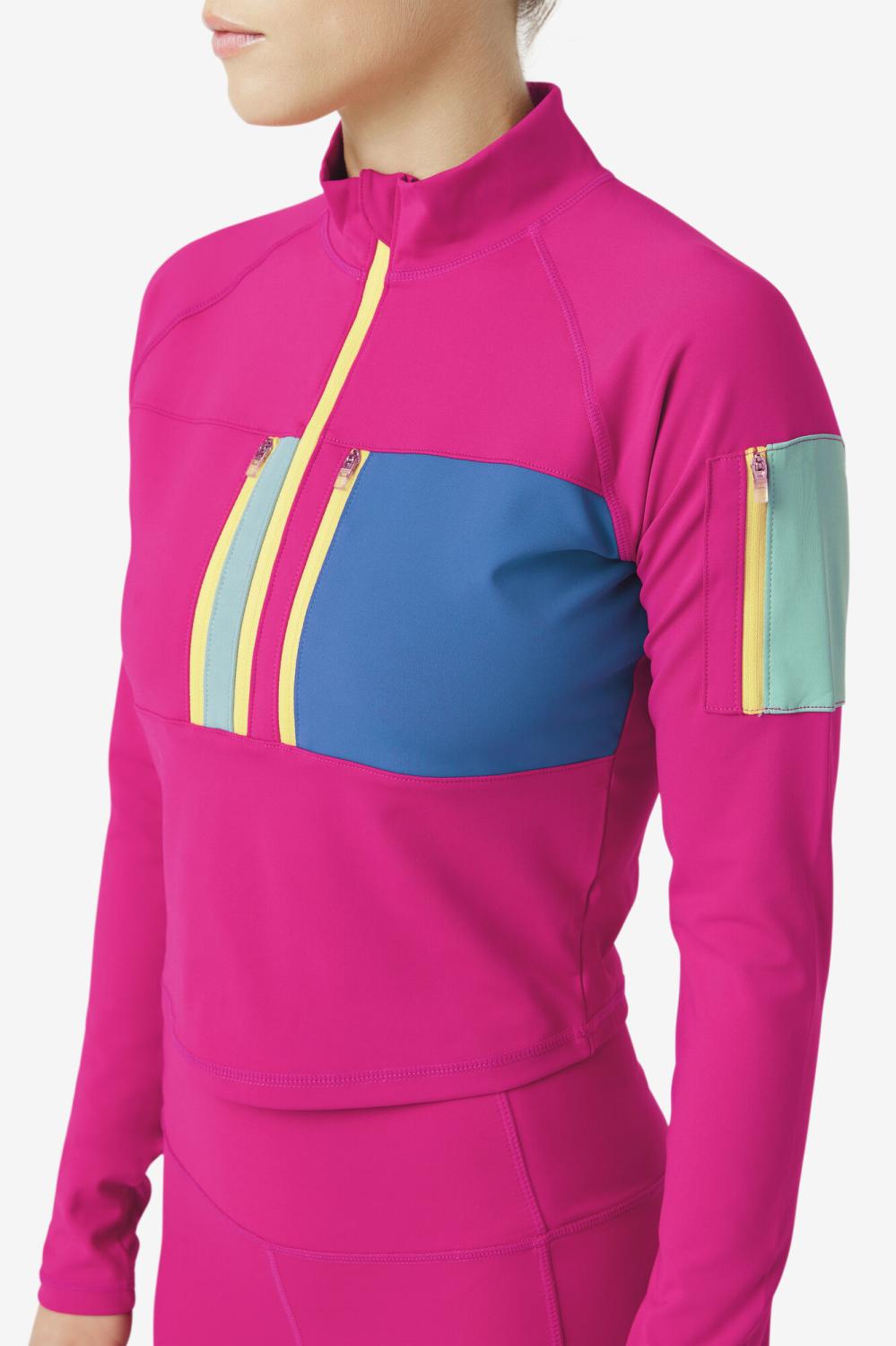 Women Tops &amp; T-Shirts | FILA Teaganne Performance Half Zip 593 FESTIVAL FUCHSIA