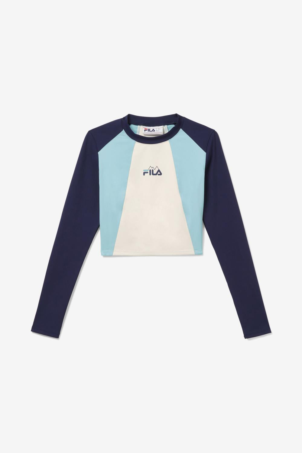 Women Tops &amp; T-Shirts | FILA Whitely Top 410 FILA NAVY / ICED AQUA / EGRET