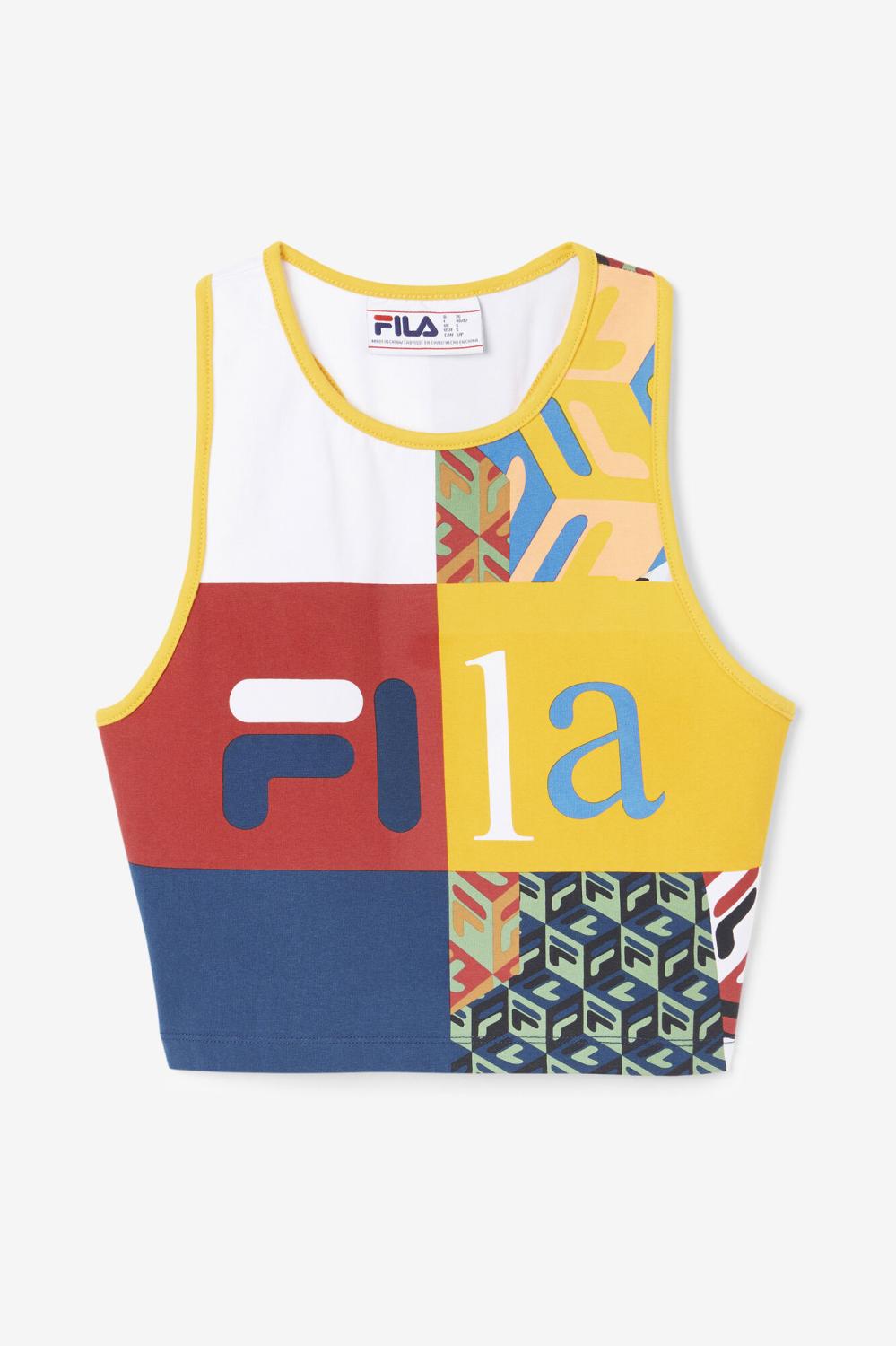 Women Tops &amp; T-Shirts | FILA Zhuri Tank 732 RADIANT YELLOW / WHITE / RHUBARB / MOONLIT OCEAN