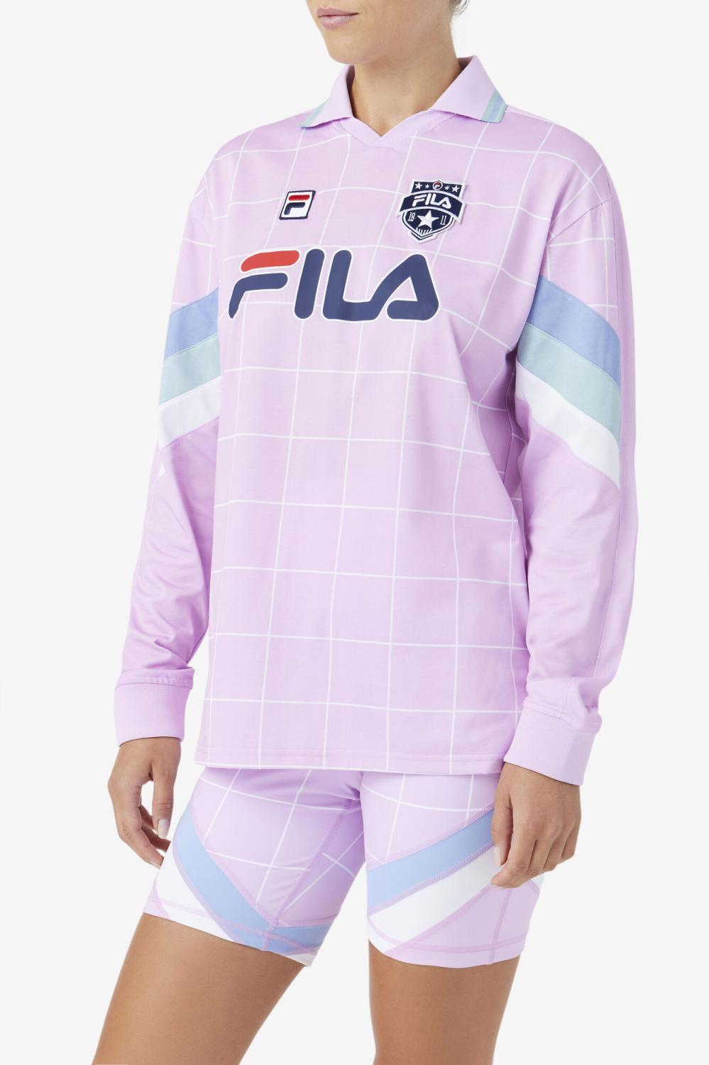 Women Tops &amp; T-Shirts | FILA Zorra Goalie Jersey 580 ORCHID BOUQUET / WHITE / ETHER